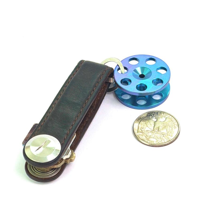 Finger Spool Charm/Keychain Pink Blue with Keys