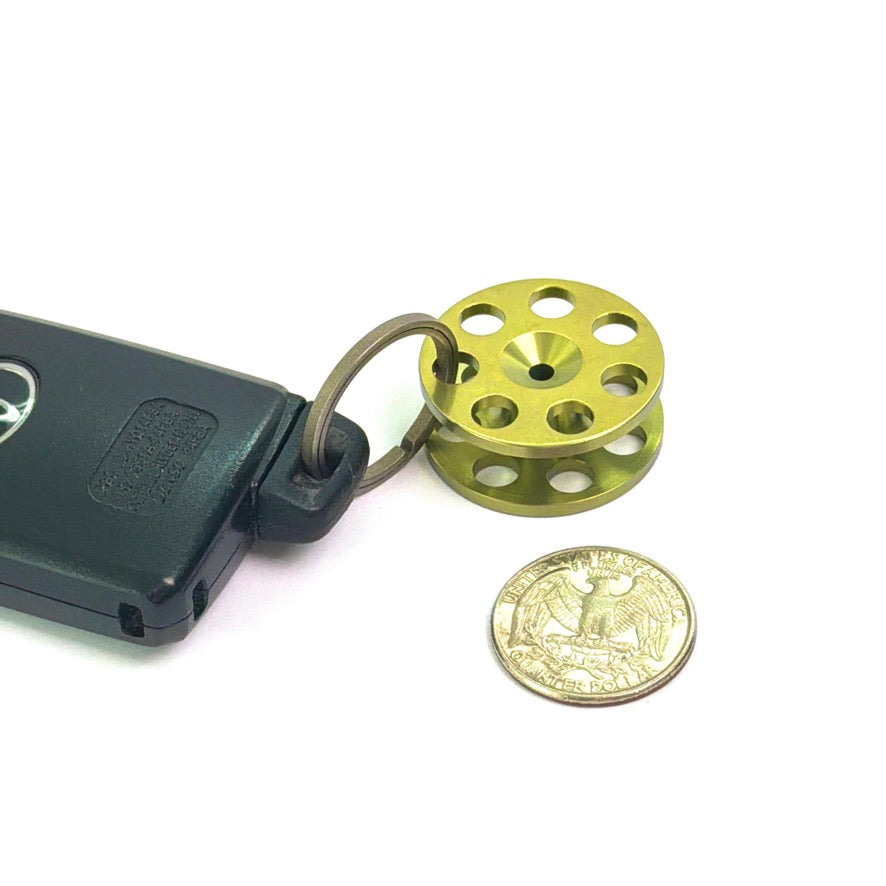 Finger Spool Charm/Keychain Yellow Gold
