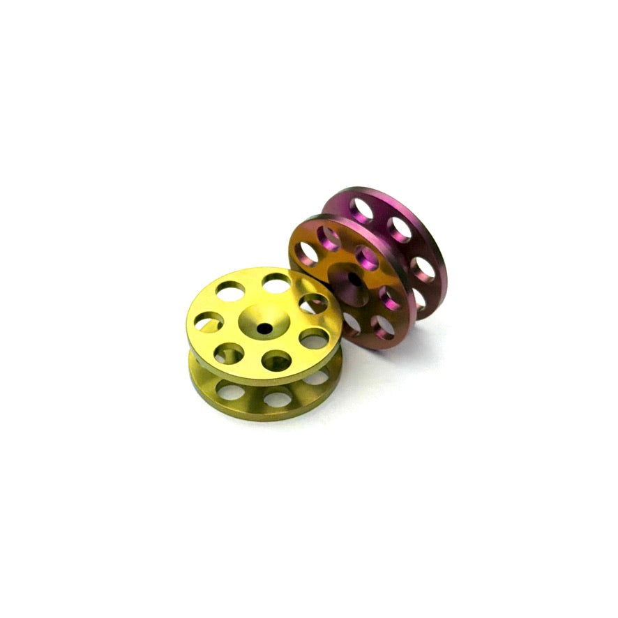 Finger Spool Charm/Keychain Yellow Gold and Purple Pink