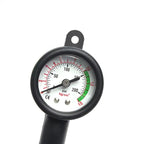 Compact brass IP gauge plugged into BC LP inflator hose