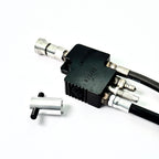 Aluminum K-style power inflator service tool with TPU-sleeved steel pin
